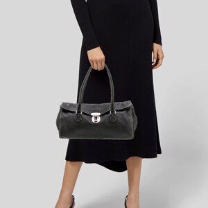 Prada black leather Easy shoulder bag vintage